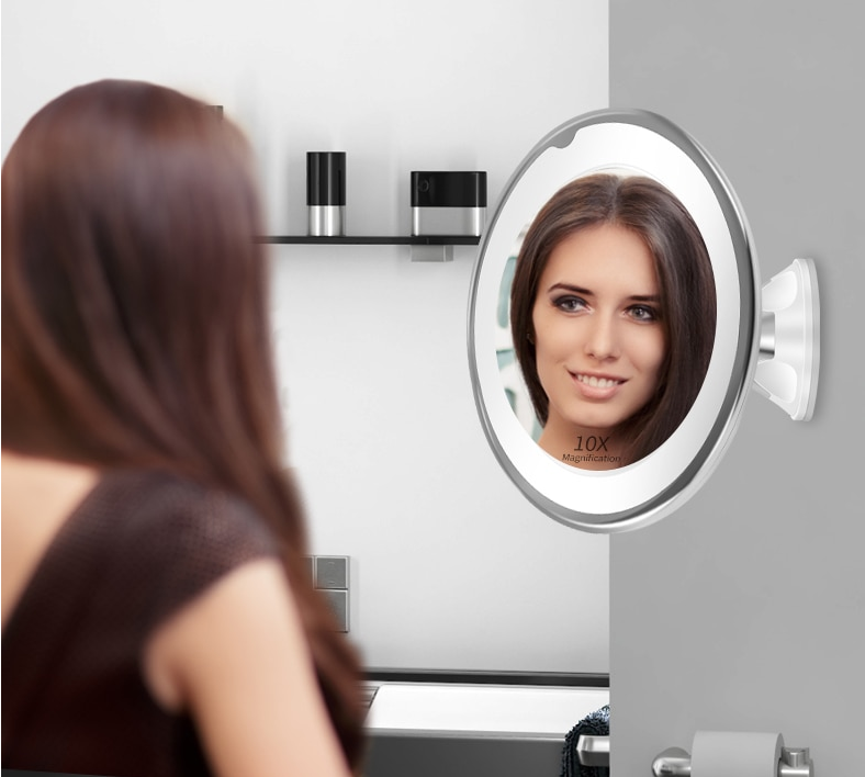 Espelho profissional para maquiagem com LED e Ampliação 10x